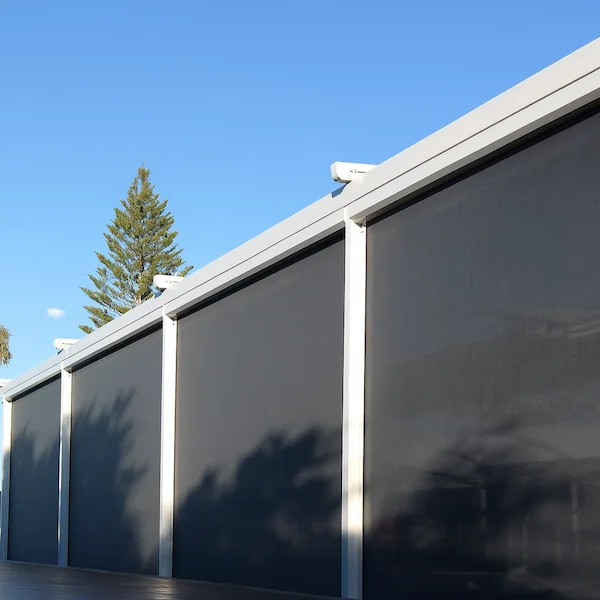 Outdoor motorised blinds installed on Canberra patio